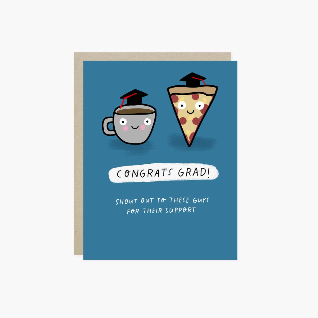 what to say in grad card Coffee And Pizza Graduation Card– Alair Gift Shop