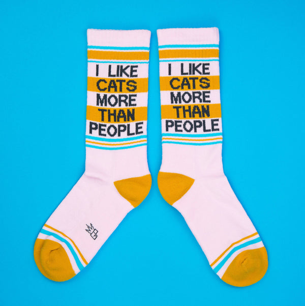 I Like Cats More Than People Gym Crew Socks