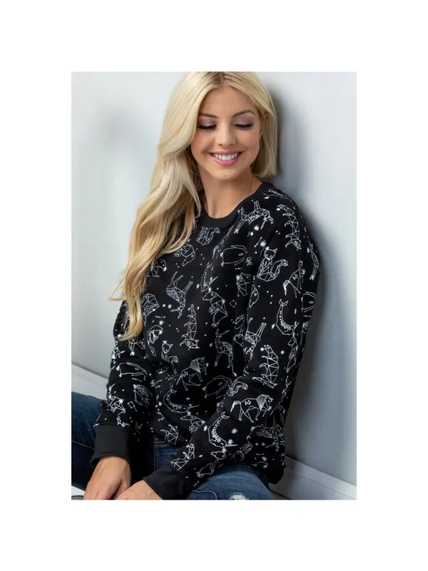 Celestial Animal Print Sweatshirt