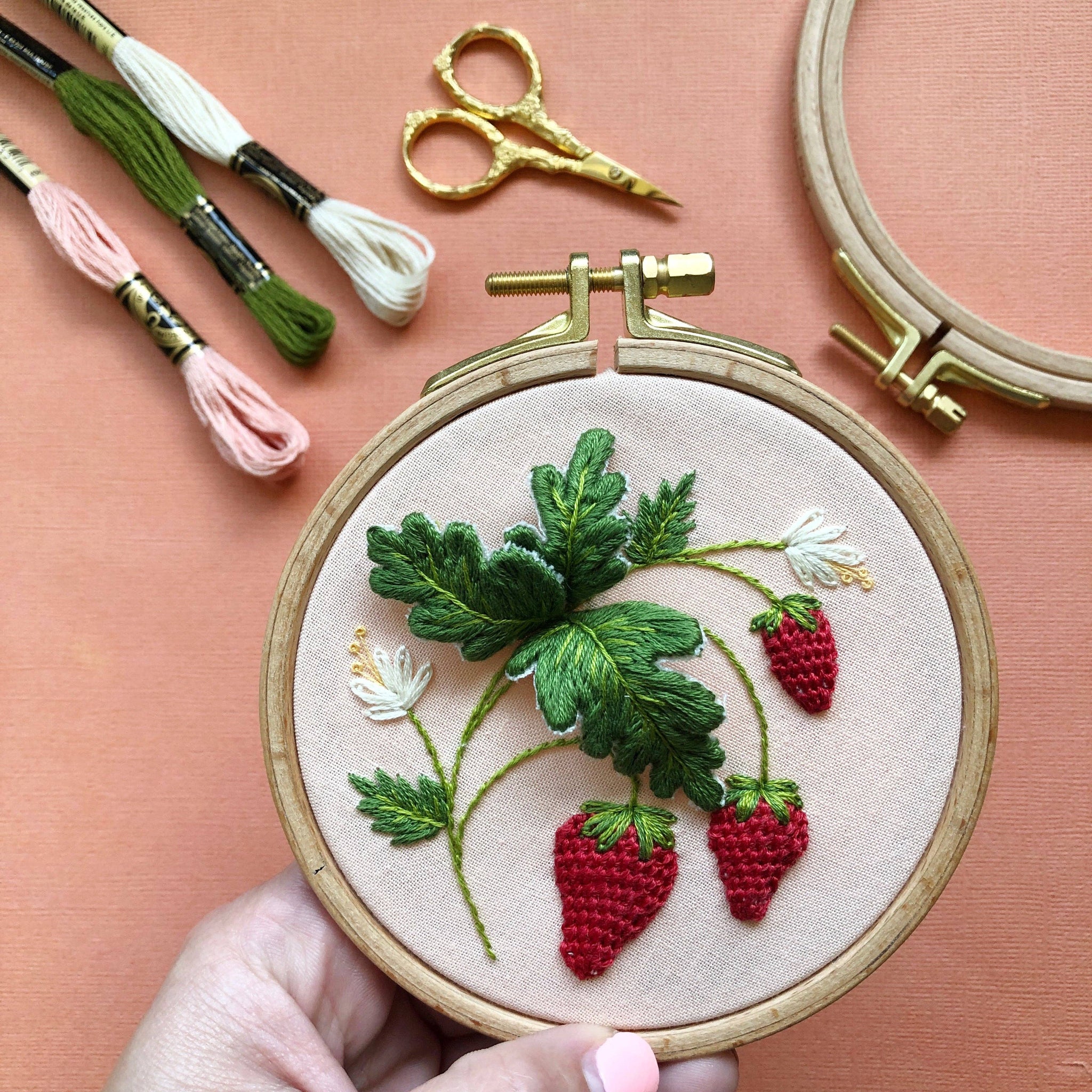 Stumpwork Strawberries Intermediate 3D Hand Embroidery DIY Craft Kit ...