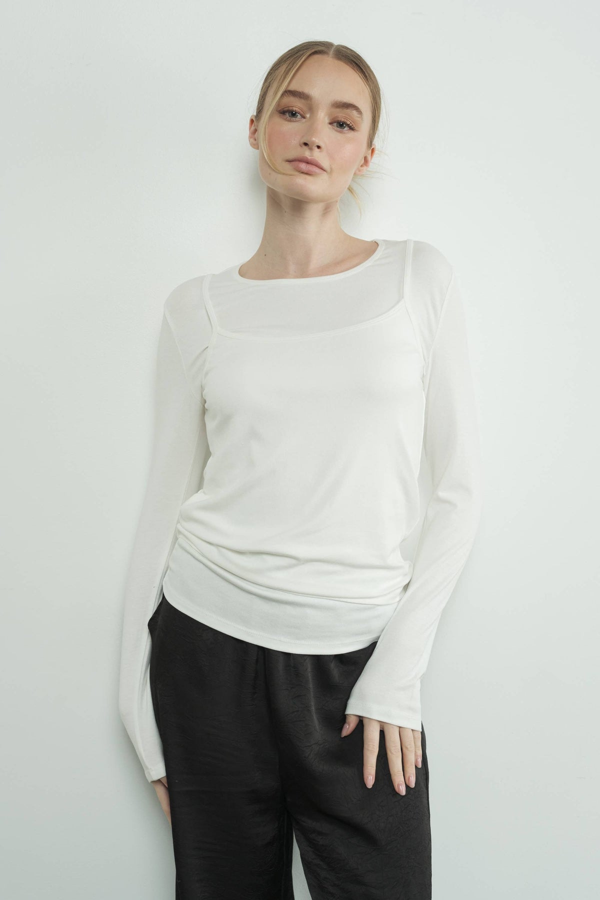 tank top dress over long sleeve Two Fer layered Tank & Long Sleeve Top– Alair Gift Shop