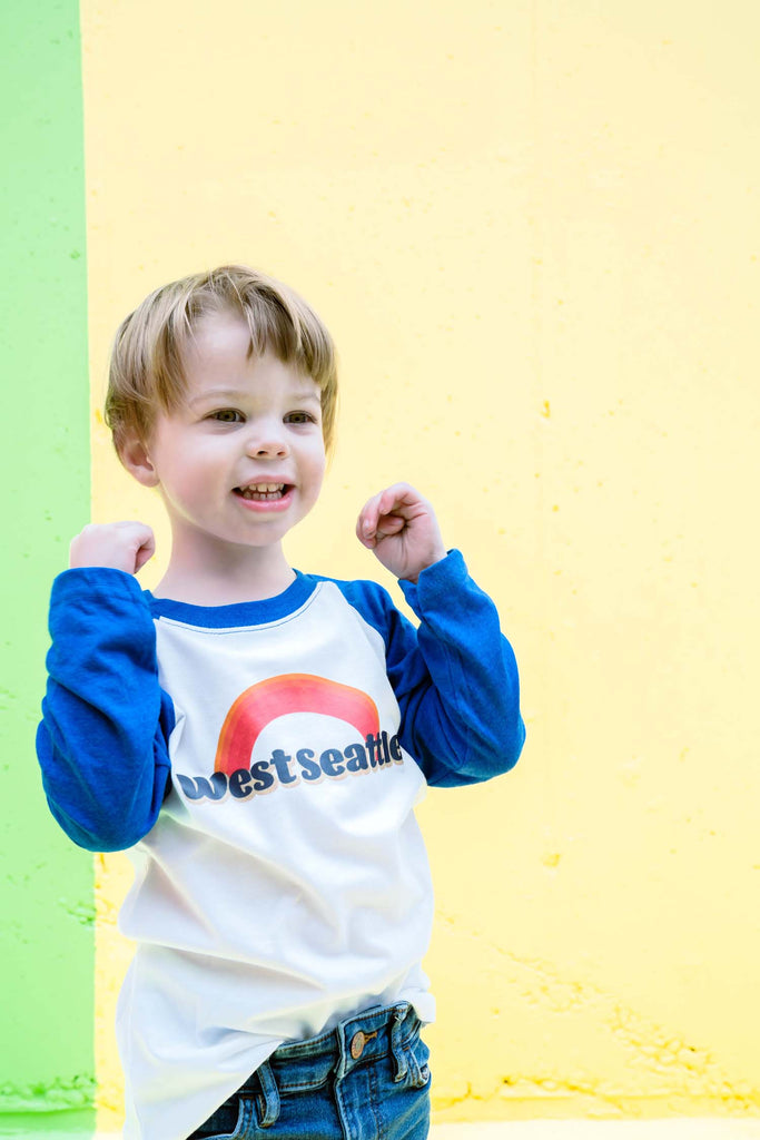 Kids West Seattle Rainbow Baseball Tee